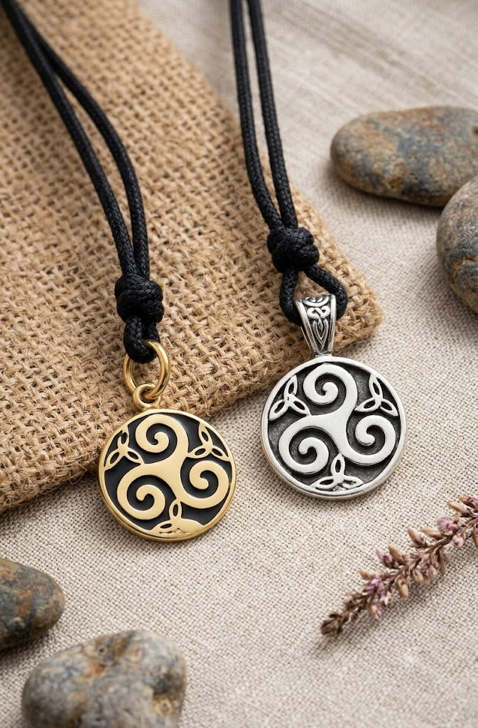 New Trinity Spiral 92.5 Sterling Silver Brass Charm Necklace Pendant Jewelry
