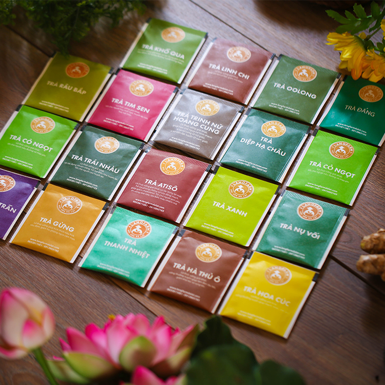 L'angfarm - Assorted Flavors Tea Bags, 1 Box 50grams 25 Tea Bags - Kraft Wrap Design
