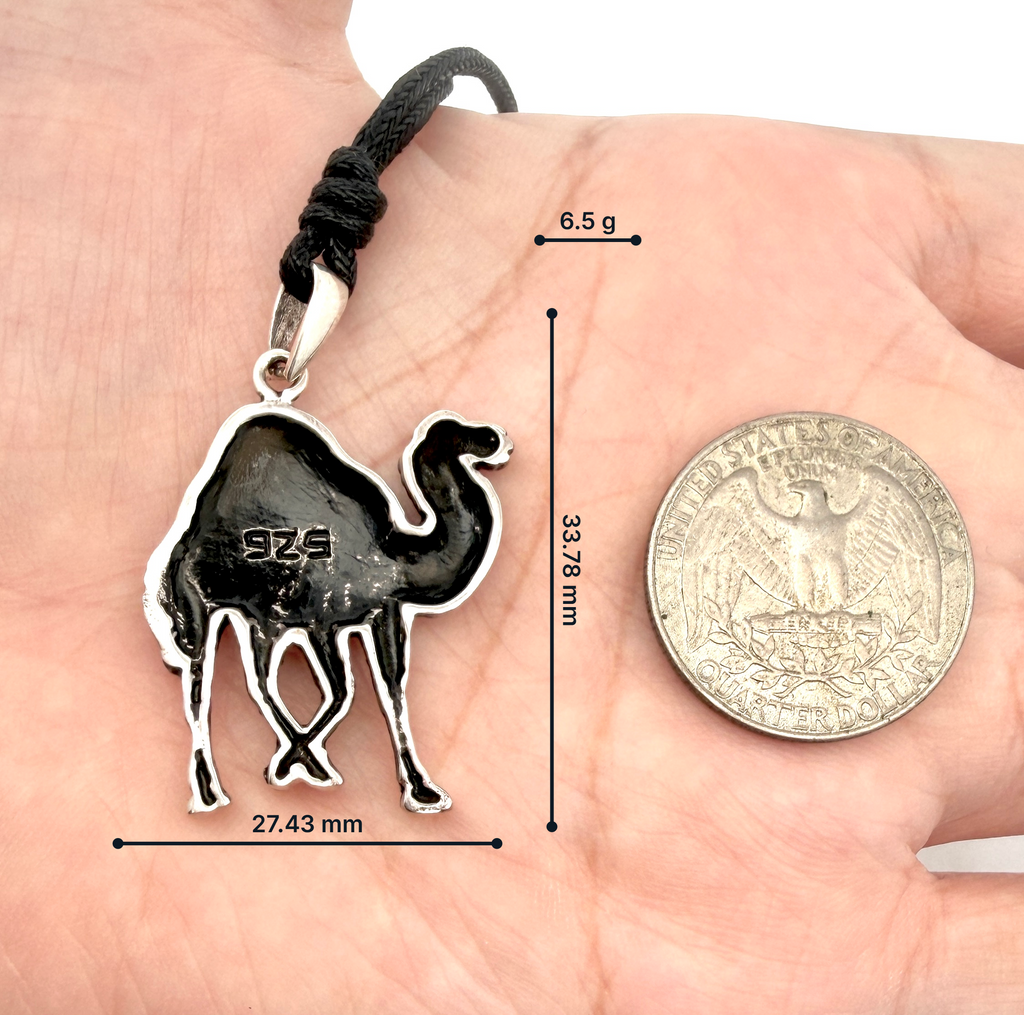 Cute Camel 92.5 Sterling Silver Gold Brass Charm Necklace Pendant Jewelry