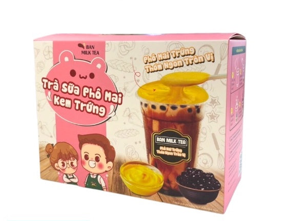 BAN Instant Milk Tea -Black Sugar Pearls, Egg Cream With Cheese, Combo 3 Flavour