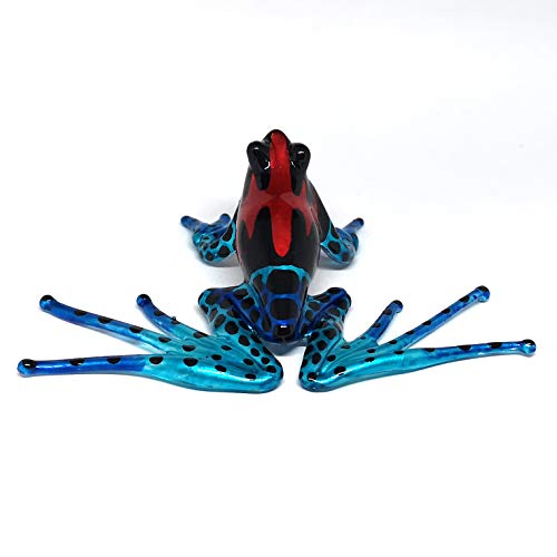 ZOOCRAFT Collectible Frog Figurines Blown Glass Hand Painted Animals Lovers Gift Collection Miniature Home Garden Terrarium Decor