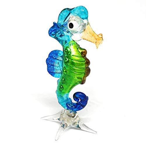 Coastal Blown Glass Figurine Seahorse Aquarium Home Decor Marine Life Spirit Animal Totem