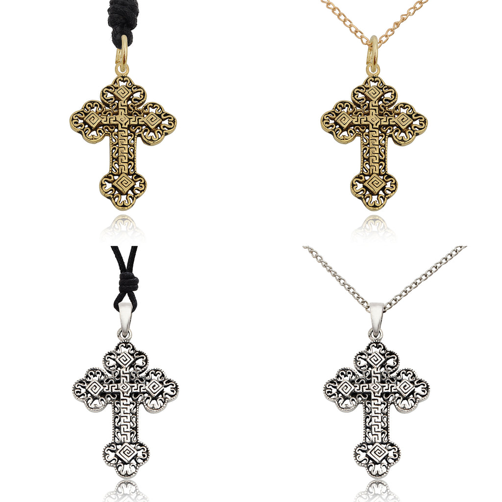 Gothic Celtic Cross Sterling-silver Brass Charm Necklace Pendant Jewelry