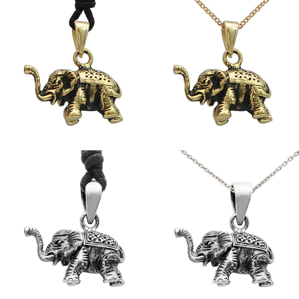 Thai Elephant 92.5 Sterling Silver Pewter Gold Brass Necklace Pendant Jewelry