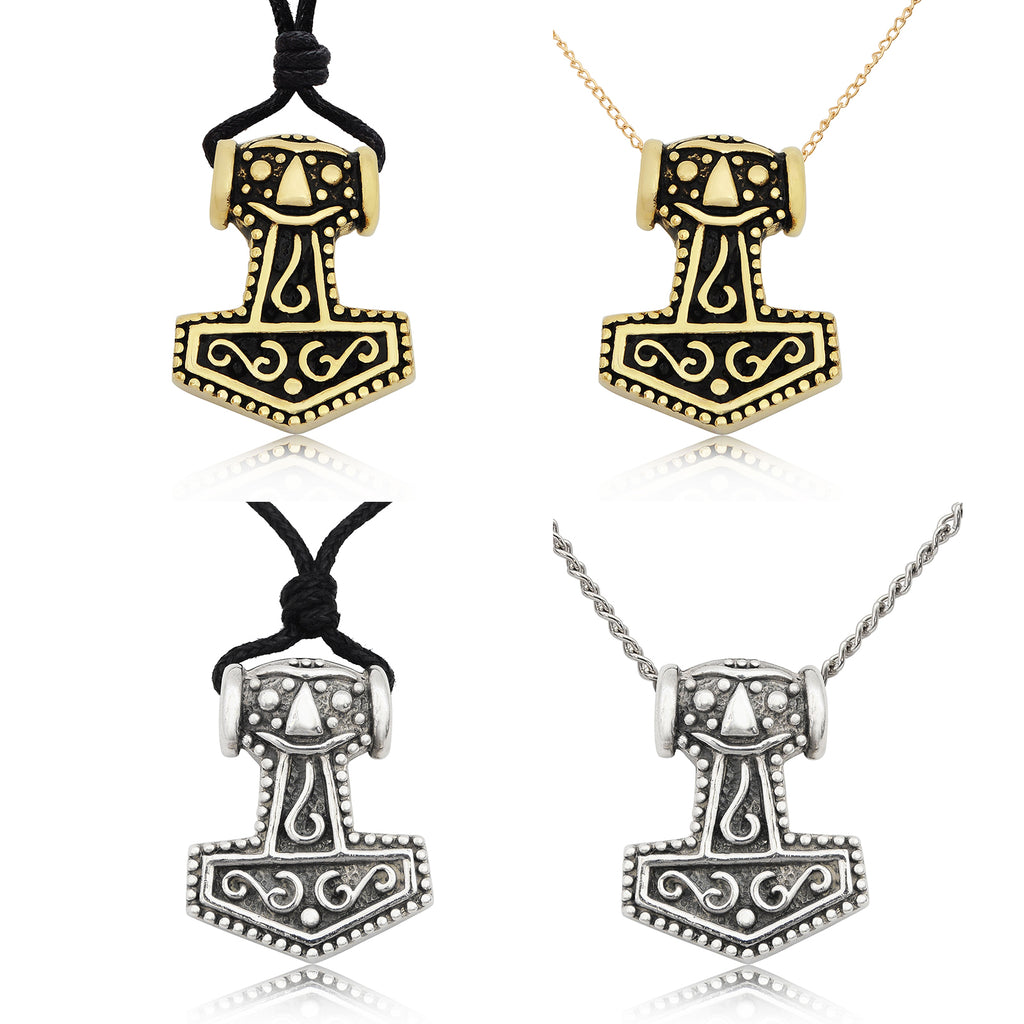 God's Hammer Sterling Silver Gold Brass Charm Necklace Pendant Jewelry
