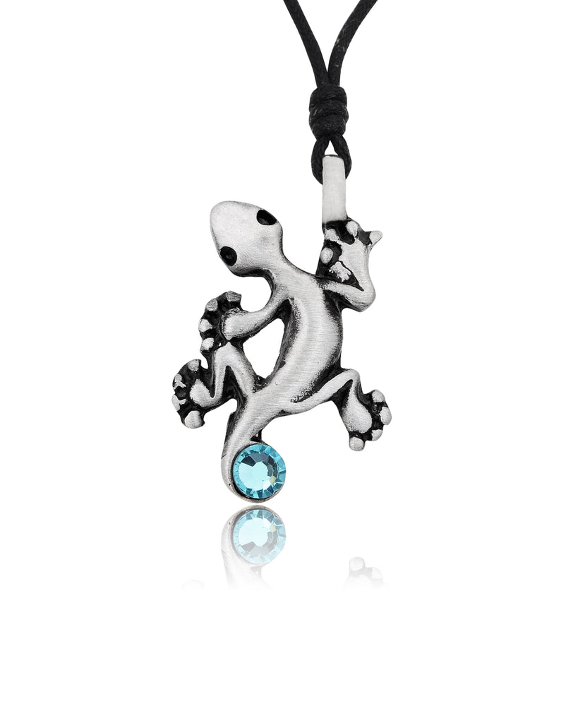New Lizard Gecko Silver Pewter Charm Necklace Pendant Jewelry
