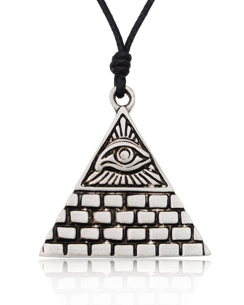Eye Of Providence 92.5 Sterling Silver Pewter Brass Necklace Pendant Jewelry