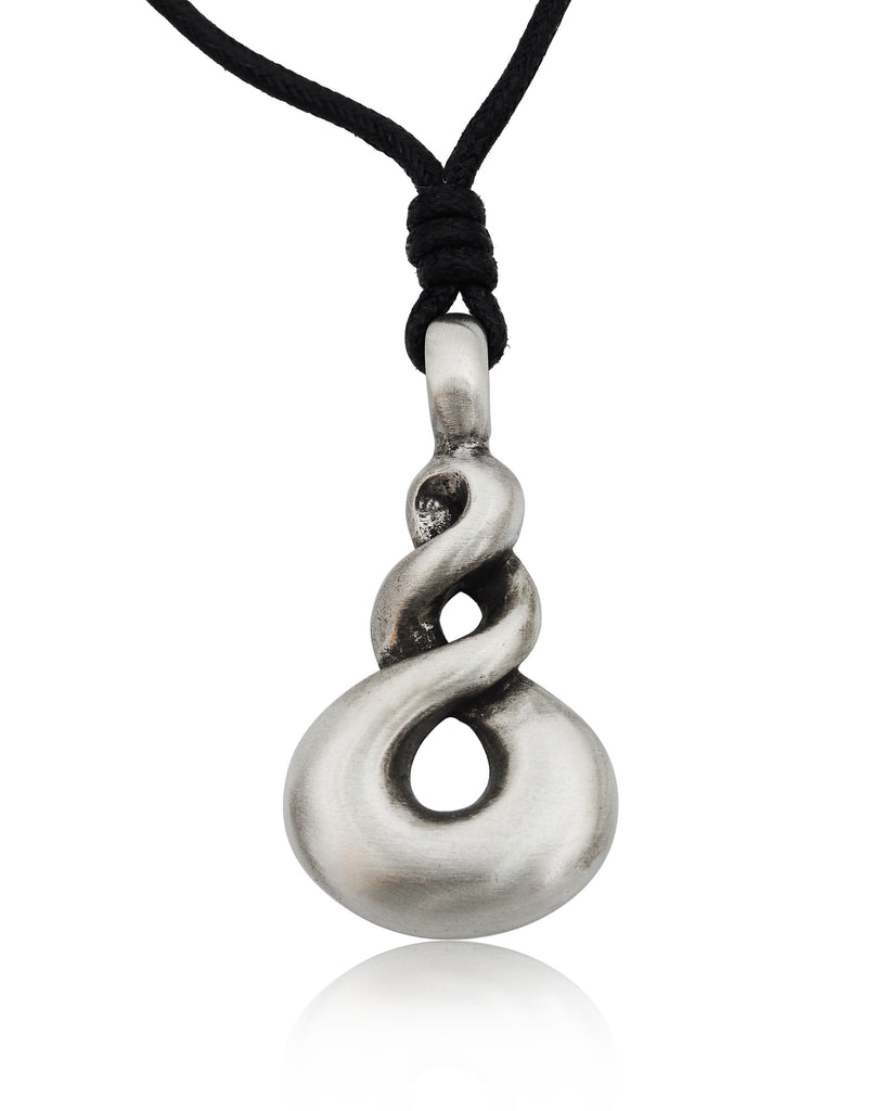Pikorua Maori Silver Pewter Charm Necklace Pendant Jewelry