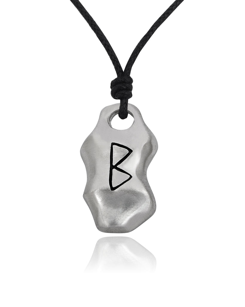 The Elder Futhark Viking Runes Silver Pewter Charm Necklace Pendant Jewelry