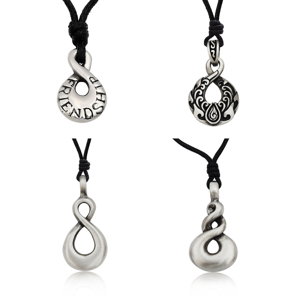 Pikorua Maori Silver Pewter Charm Necklace Pendant Jewelry
