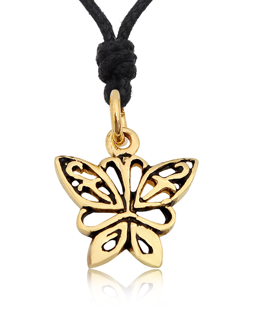 Elegant Butterfly Sterling Silver Pewter Gold Brass Charm Necklace Pendant Jewelry