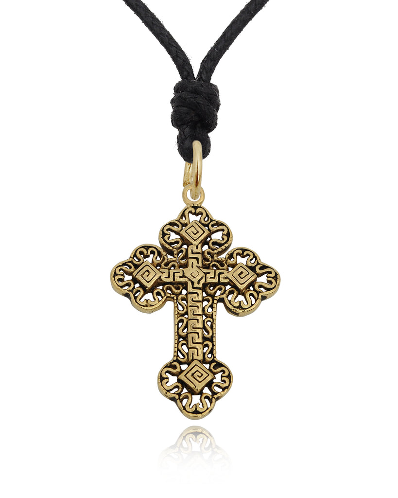 Gothic Celtic Cross Sterling-silver Brass Charm Necklace Pendant Jewelry