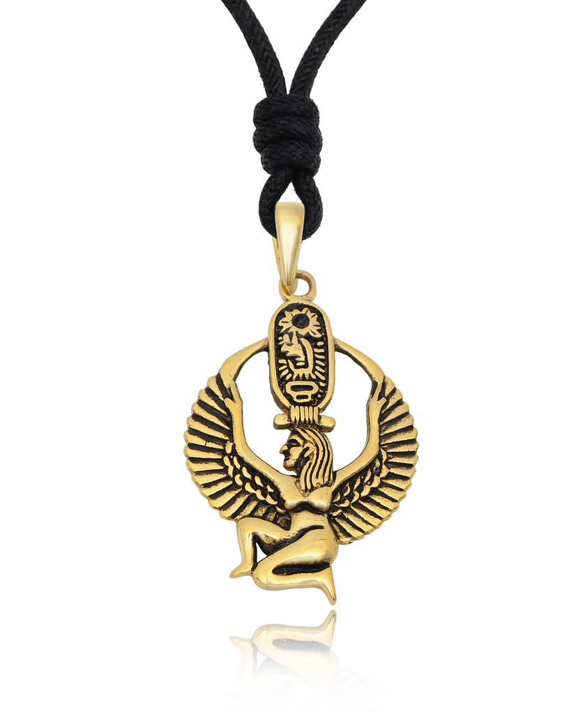 Egyptian God & Goddess 92.5 Sterling Silver Brass Necklace Pendant Jewelry