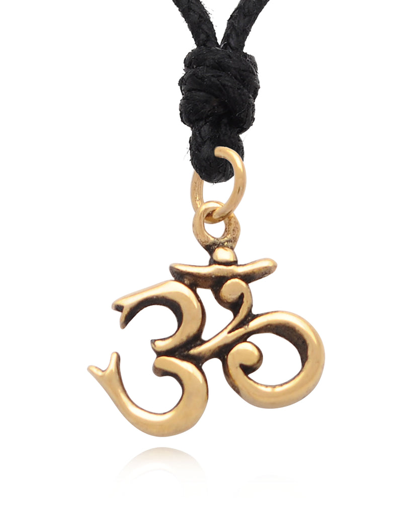 Lovely Hindu Word Om Ohm 92.5 Sterling Silver Pewter Brass Necklace Pendant Jewelry