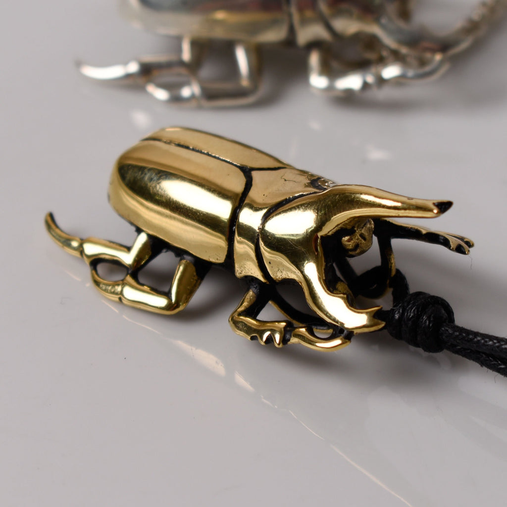 Hercules Maybug 92.5 Sterling Silver Gold Brass Charm Necklace Pendant Jewelry