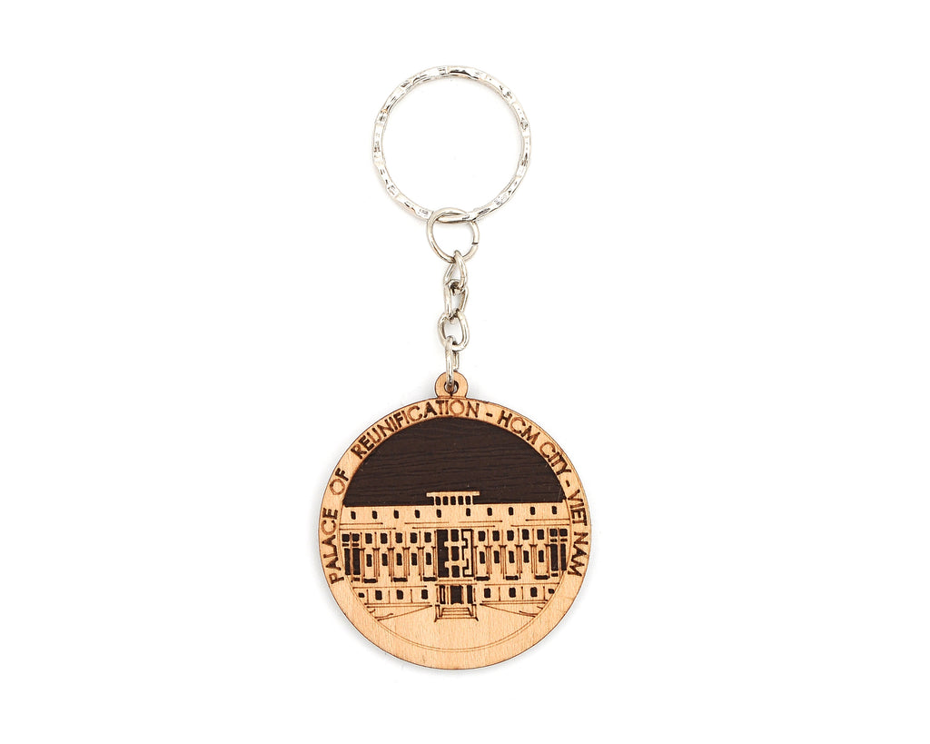 Vietnamese Symbols Handmade Circle Wooden Key Chains