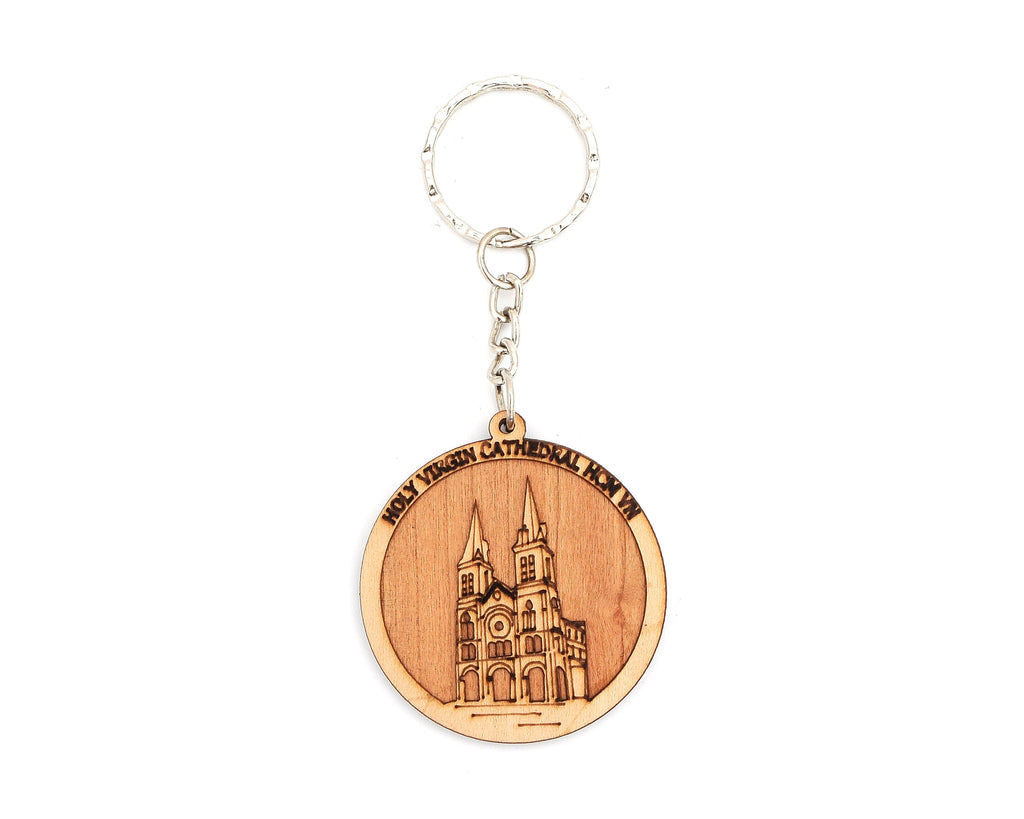 Vietnamese Symbols Handmade Circle Wooden Key Chains
